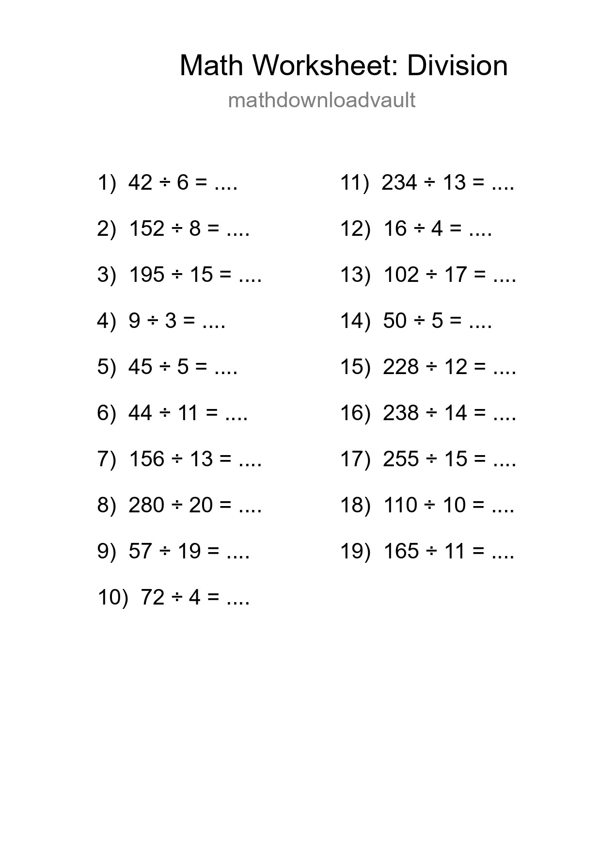 Free 19 Division Math Worksheet For Grade 2 - Part 158