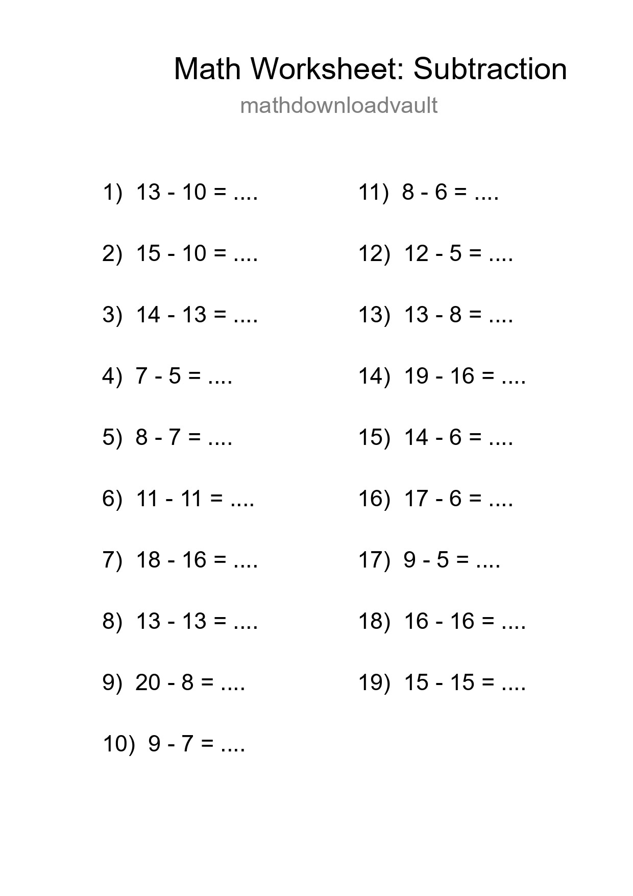 Free 19 Subtraction Math Worksheet For Grade 2 With Answers - Part 85