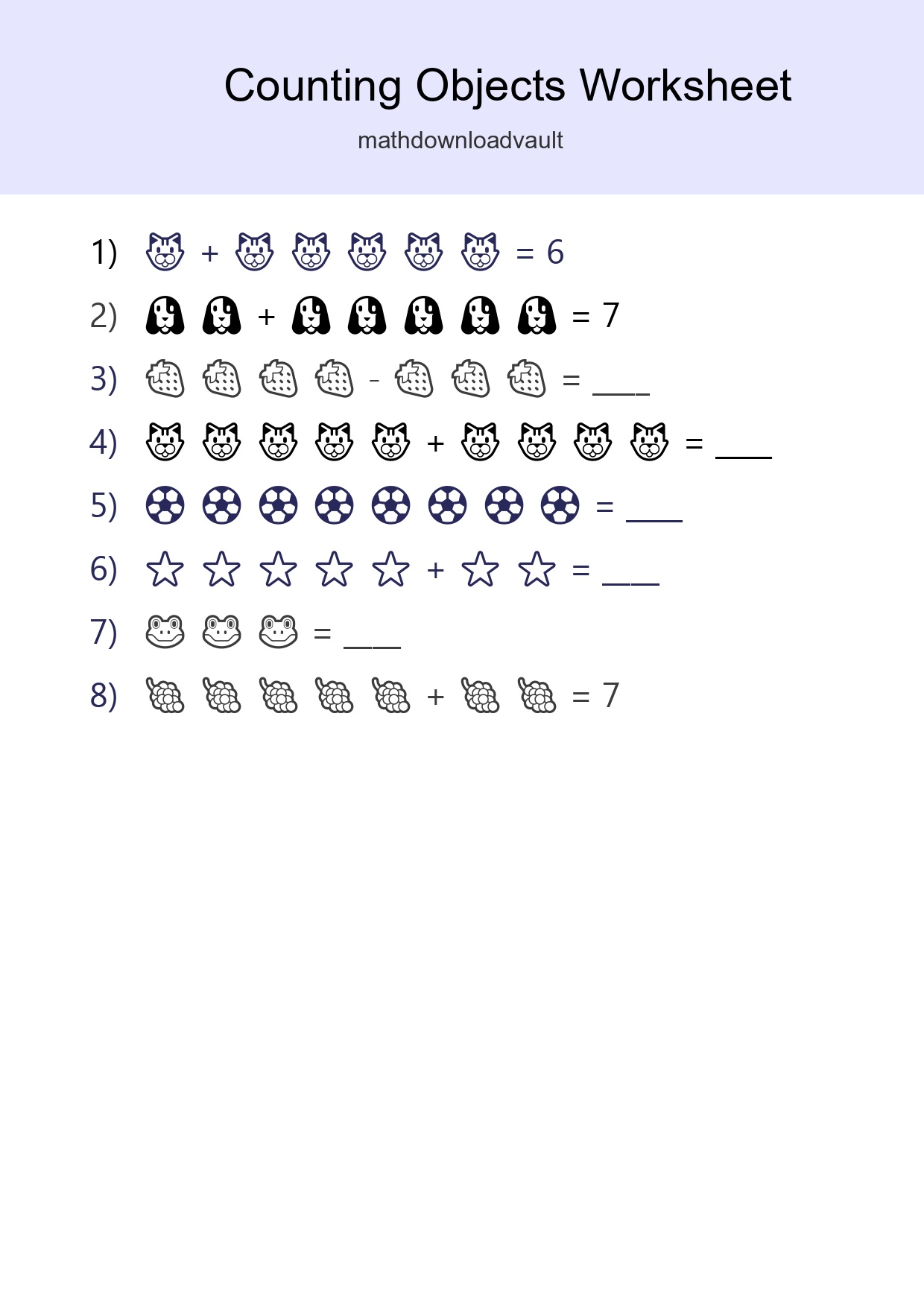 Free Counting Objects Worksheet For Kindergarten - Part 58
