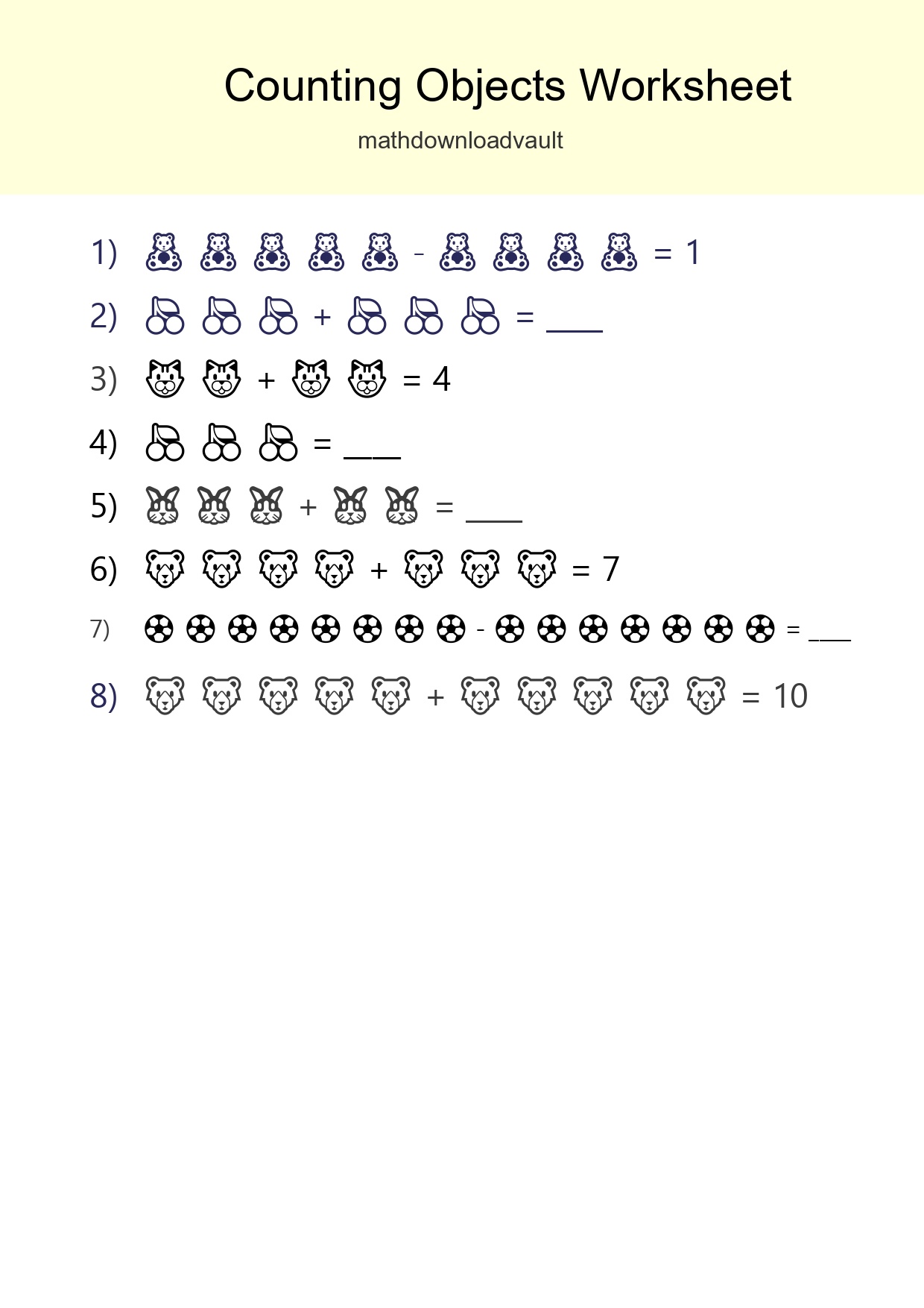 Free Counting Objects Worksheet For Kindergarten Printable - Part 300