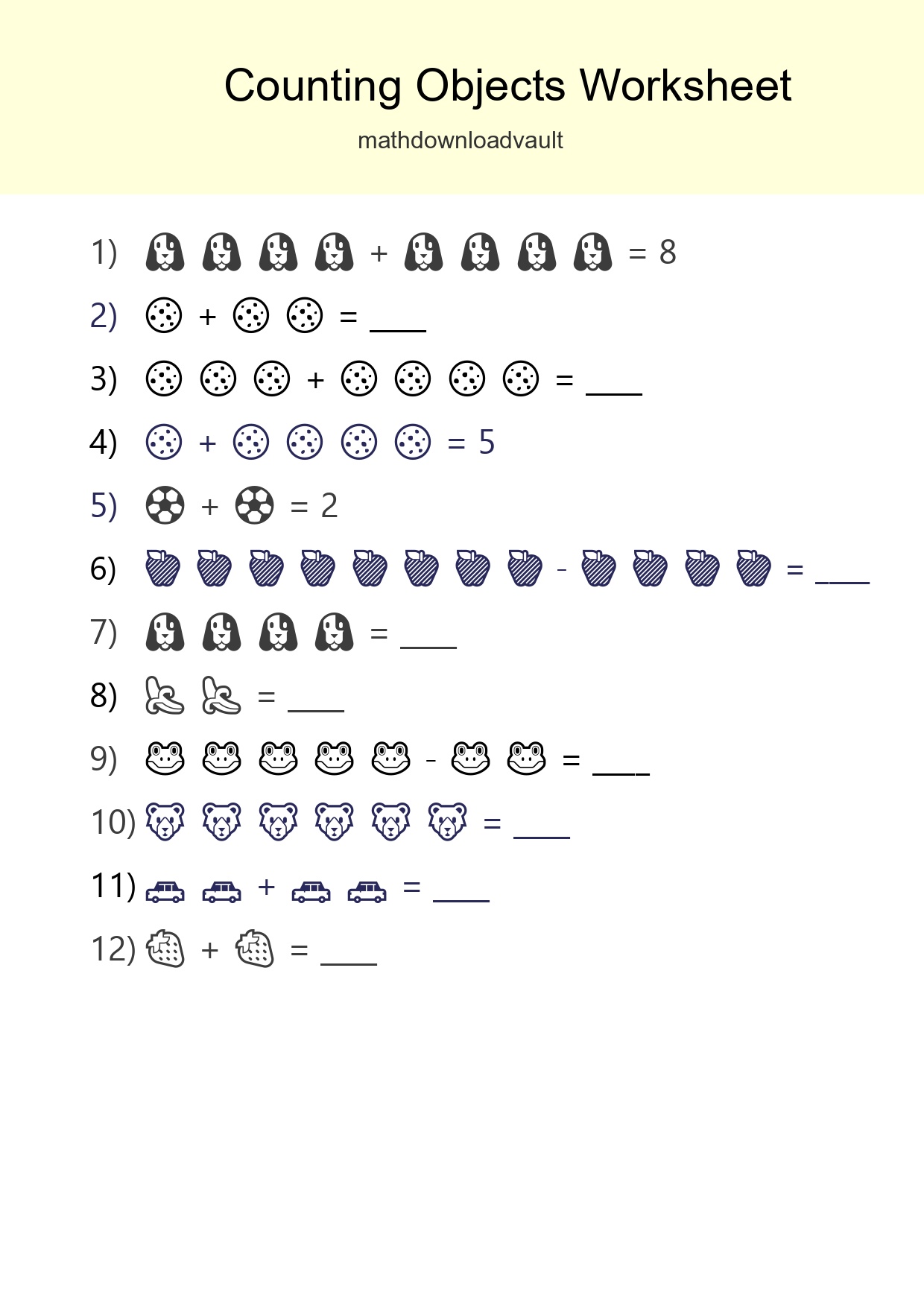 Learn Counting With Pictures Worksheet (Kindergarten) - Part 256