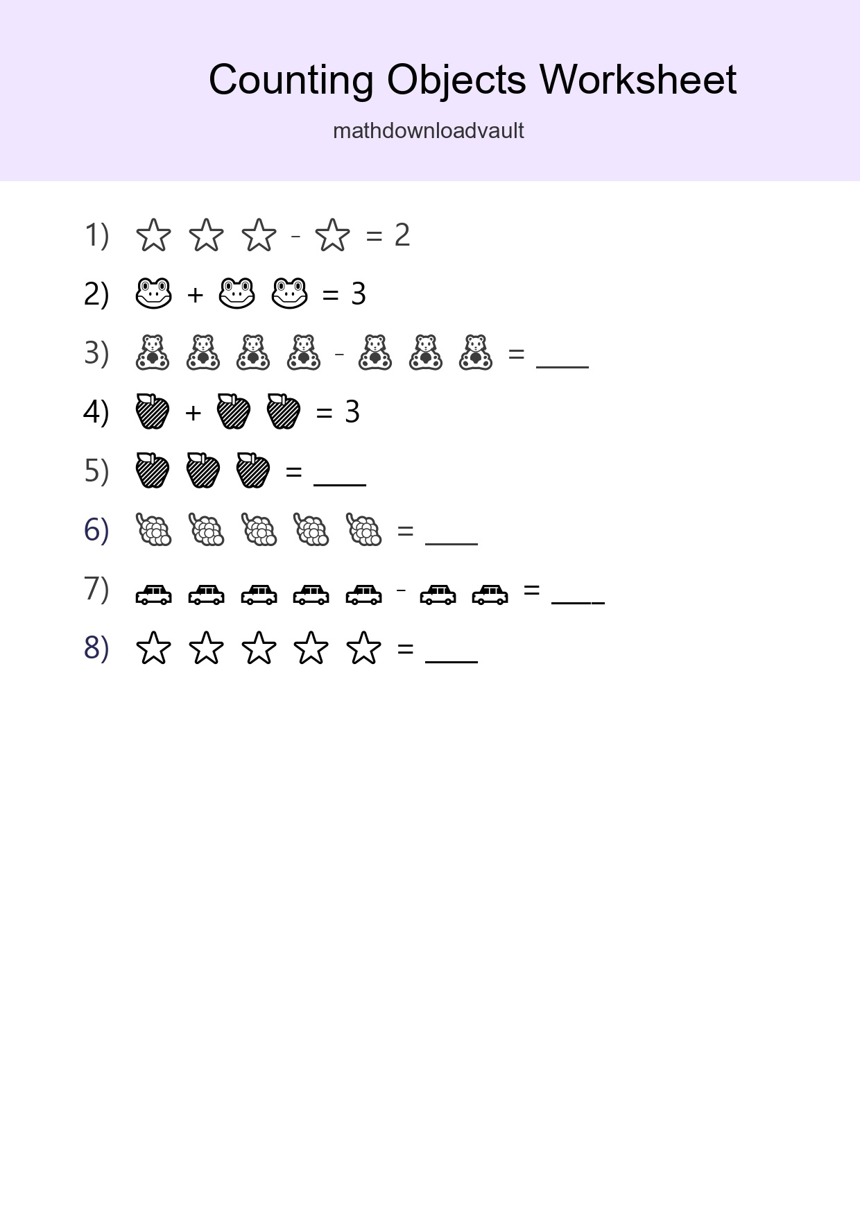 Pre-K Count The Objects Worksheet - Part 135