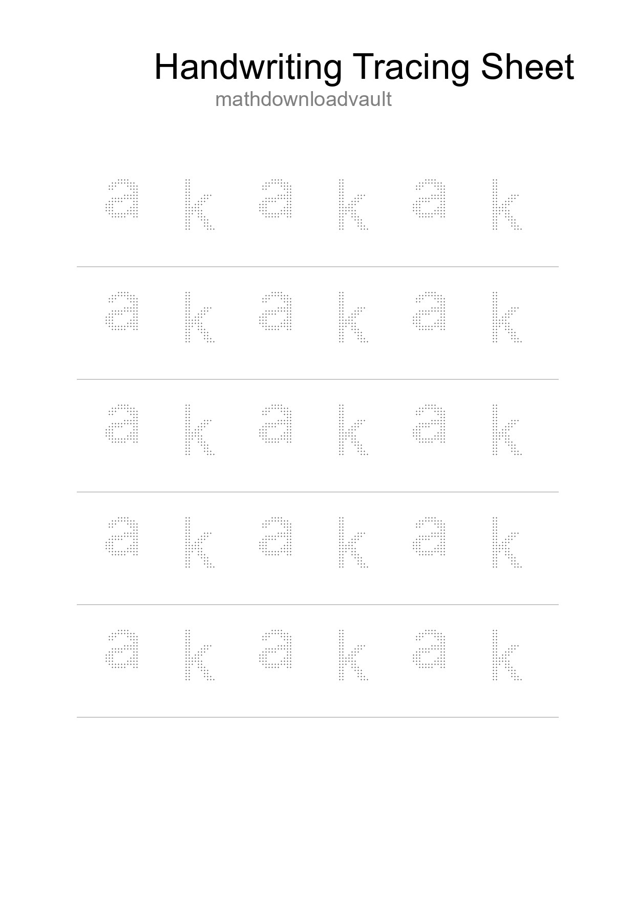 Printable Tracing Worksheet For Kids - Part 10