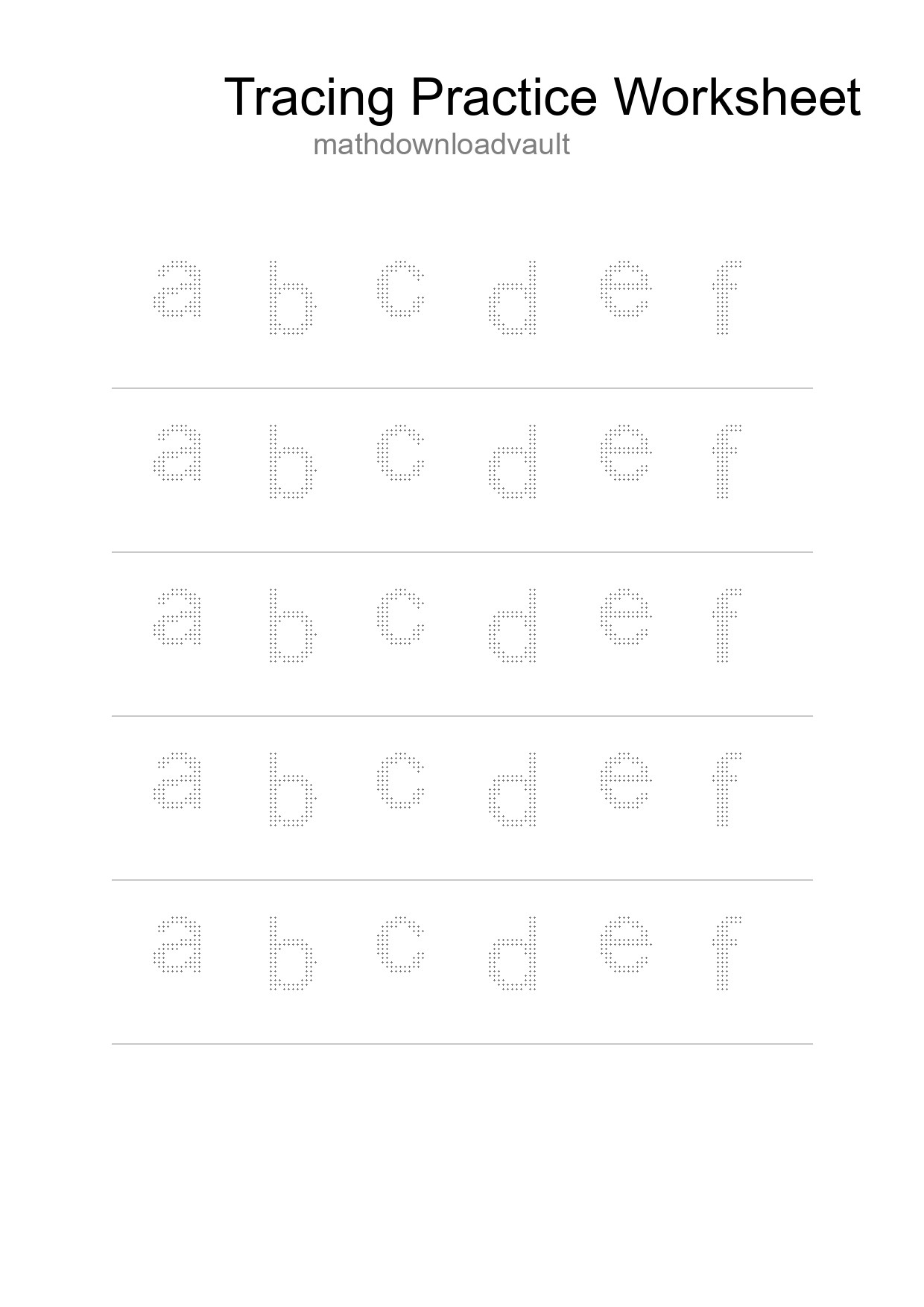 Printable Tracing Worksheet For Kids - Part 263